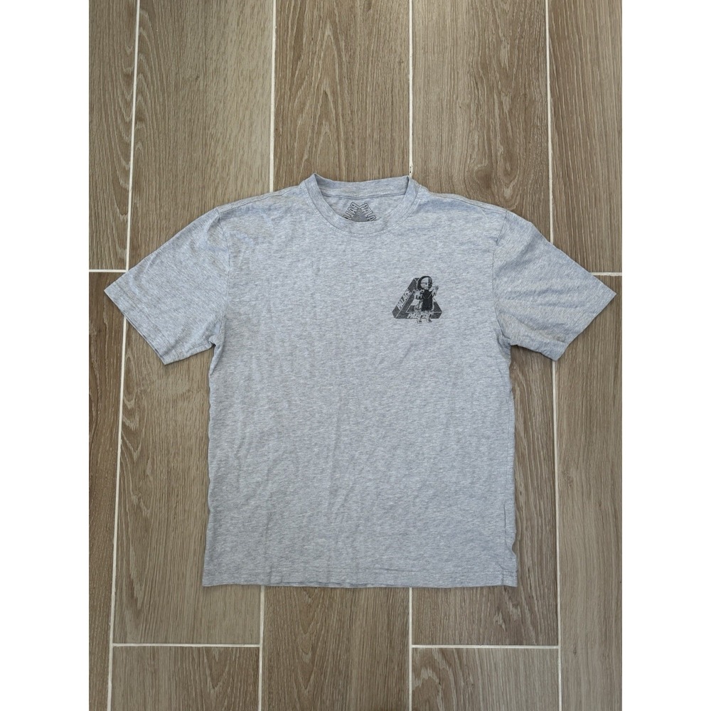 Palace U Figure T-Shirt Mens Medium Gray Skateboard Y2K Graphic Tee FW19